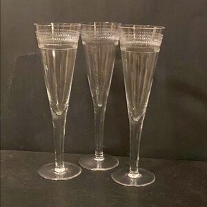 Monticello Stemware: Champagne Flute Etched MMA 9.25” Set of 3